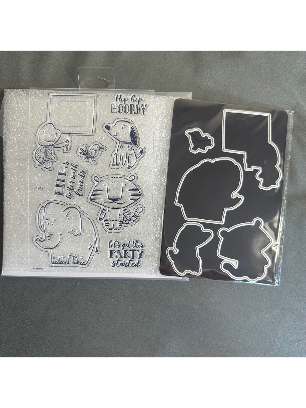 Close To My Heart Z4396 Animal Party Acrylic Stamp and Thin Cut Set